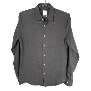 Sandro Paris Classic Fit Small Charcoal Gray Long Sleeve‎ Button Up Shirt Men's